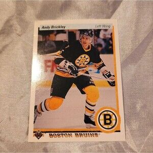 Upper Deck 1990 Andy Brickley Bruins Left wing hockey card